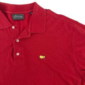 Vintage Masters Collection Mens XL Red Golf Polo Shirt Short Sleeve Augusta Logo